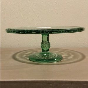 Threshold Green Glass Cake Stand